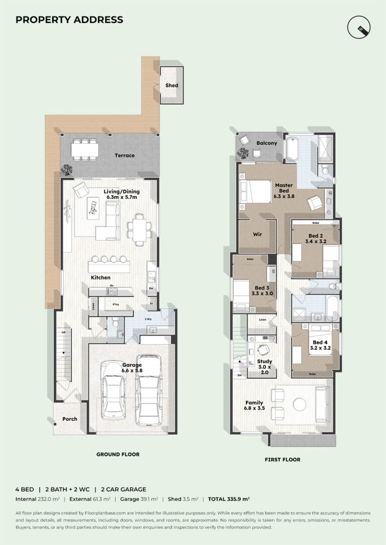 Custom Textured Floor Plan & Site Plan Sample